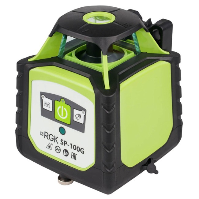 Комплект ротационного нивелира с раздвижным штативом RGK SP-100G COMBO с калибровкой Комплект ротационного нивелира с раздвижным штативом RGK SP-100G COMBO с калибровкой