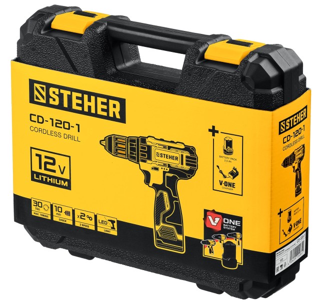 Дрель-шуруповерт CD-120-1 STEHER 1 АКБ Дрель-шуруповерт CD-120-1 STEHER 1 АКБ