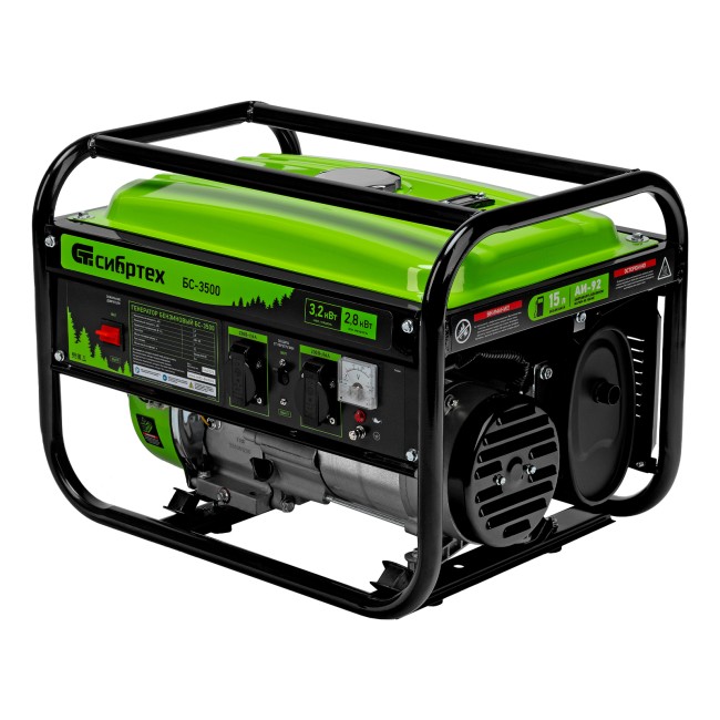 Генератор бензиновый БС-3500, 3.2 кВт Сибртех