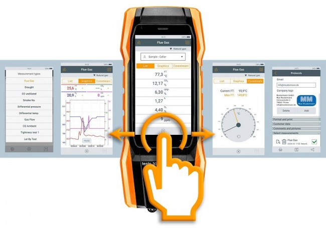 Комплект Testo 300 (O2, CO без Н2-компенсации до 4000 ppm) Комплект Testo 300 (O2, CO без Н2-компенсации до 4000 ppm)