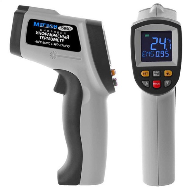 Инфракрасный термометр с цветным дисплеем МЕГЕОН 16950