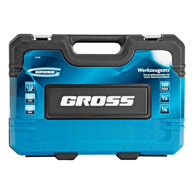 Набор инструментов 1/4", 1/2" CrV 109 предметов Gross Набор инструментов 1/4", 1/2" CrV 109 предметов Gross