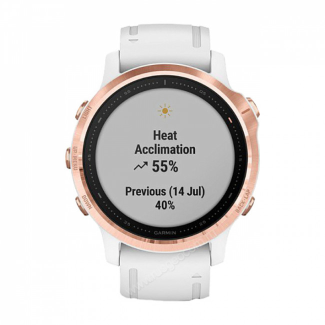 Часы Garmin Fenix 6S Pro розовое золото с белым ремешком Часы Garmin Fenix 6S Pro розовое золото с белым ремешком