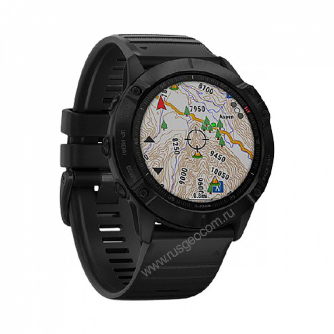 Часы Garmin Fenix 6X Pro черные с черным ремешком