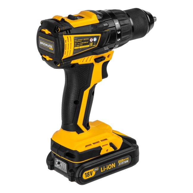 Дрель-шуруповерт аккумуляторная BLDL-IB-18-02 Denzel Дрель-шуруповерт аккумуляторная BLDL-IB-18-02 Denzel