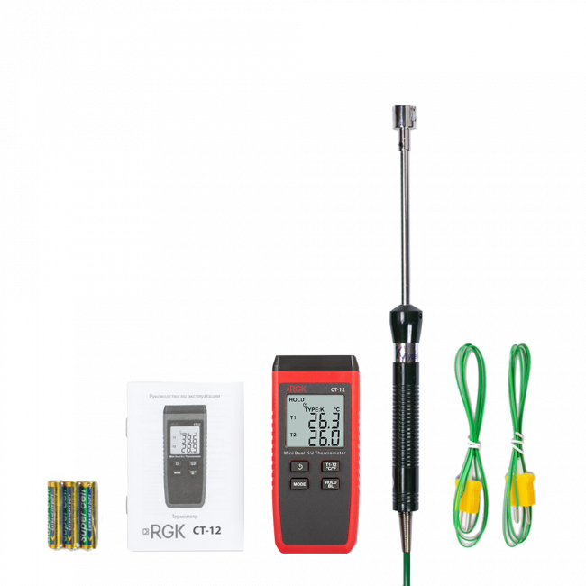Термометр RGK CT-12 с поверхностным зондом TR-10S Термометр RGK CT-12 с поверхностным зондом TR-10S