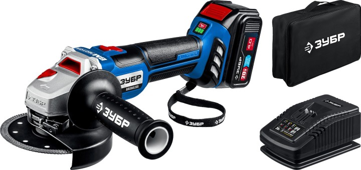 УШМ бесщеточная AB-125-41 ЗУБР 1 АКБ УШМ бесщеточная AB-125-41 ЗУБР 1 АКБ