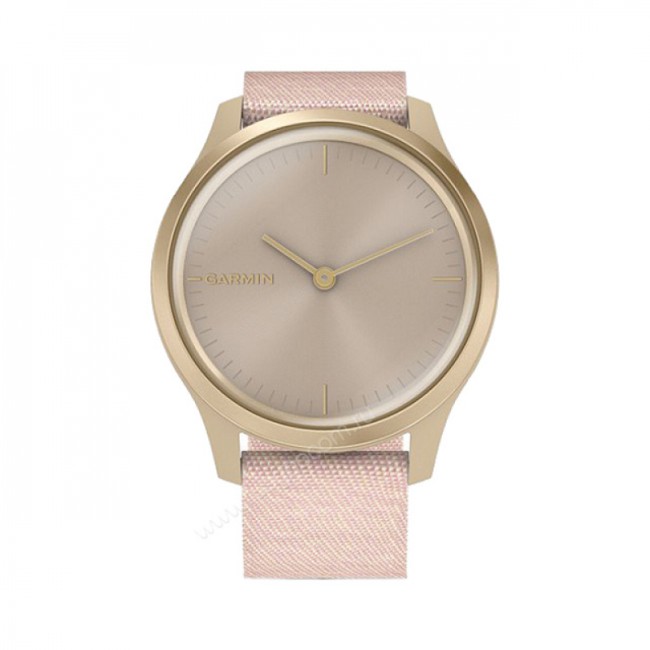 Часы Garmin Vivomove Style светло-золотистый с розовым плетеным нейлоновым ремешком Часы Garmin Vivomove Style светло-золотистый с розовым плетеным нейлоновым ремешком