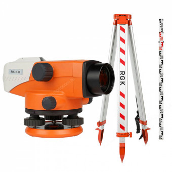 Комплект оптический нивелир RGK N-38 с поверкой + штатив S6-N + рейка RGK TS-7