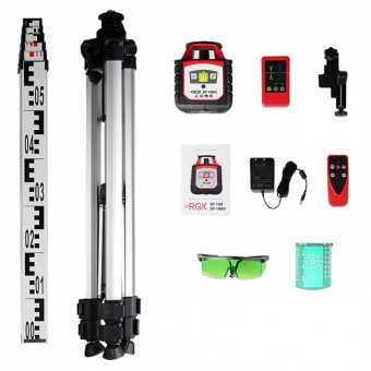 Комплект ротационного нивелира с элевационным штативом RGK SP-100G COMBO Комплект ротационного нивелира с элевационным штативом RGK SP-100G COMBO